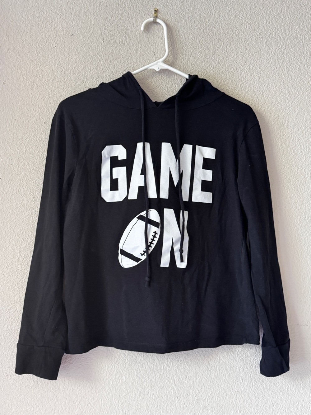Black 'GAME ON' Hooded Sweatshirt
